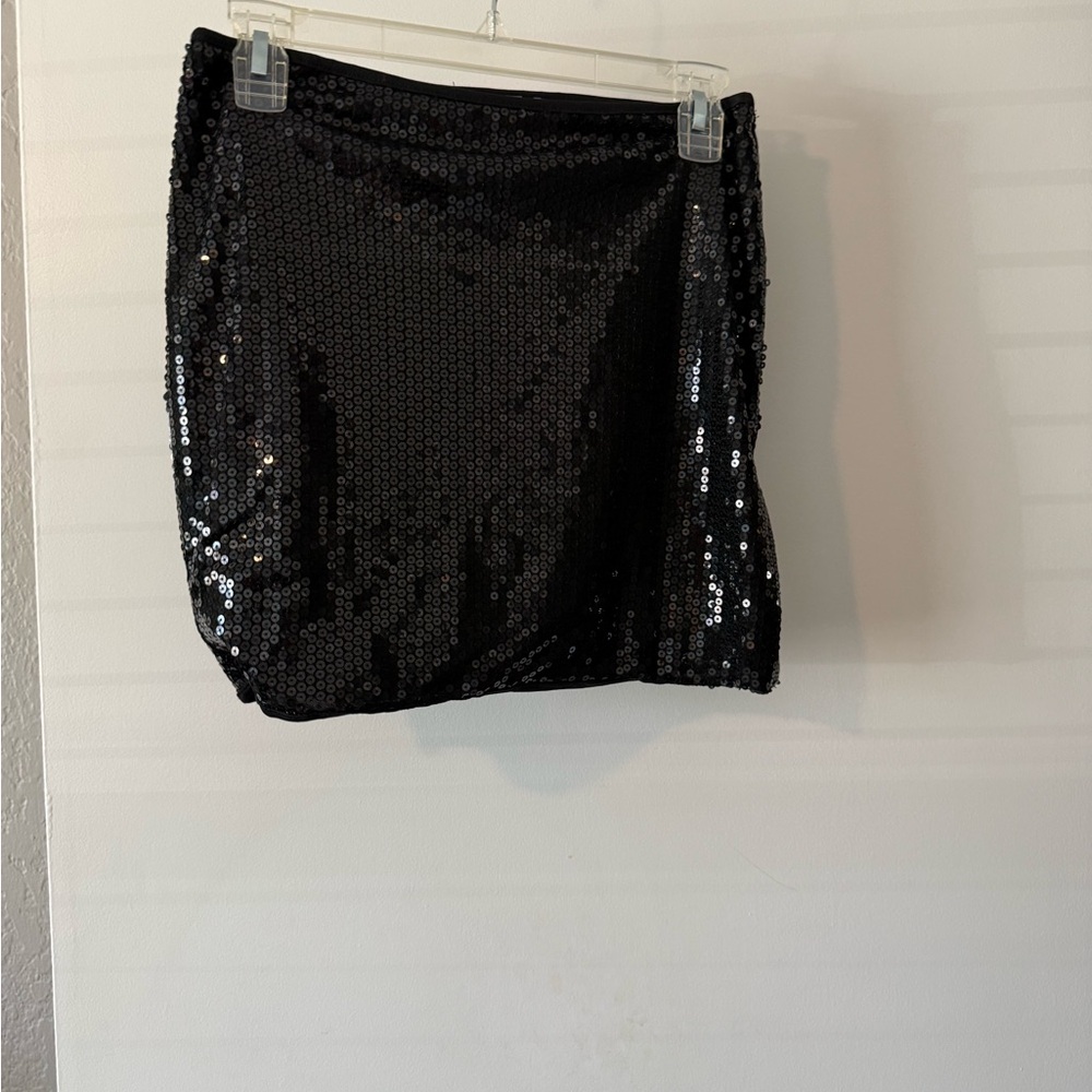 Black Sequin Bodycon Skirt
